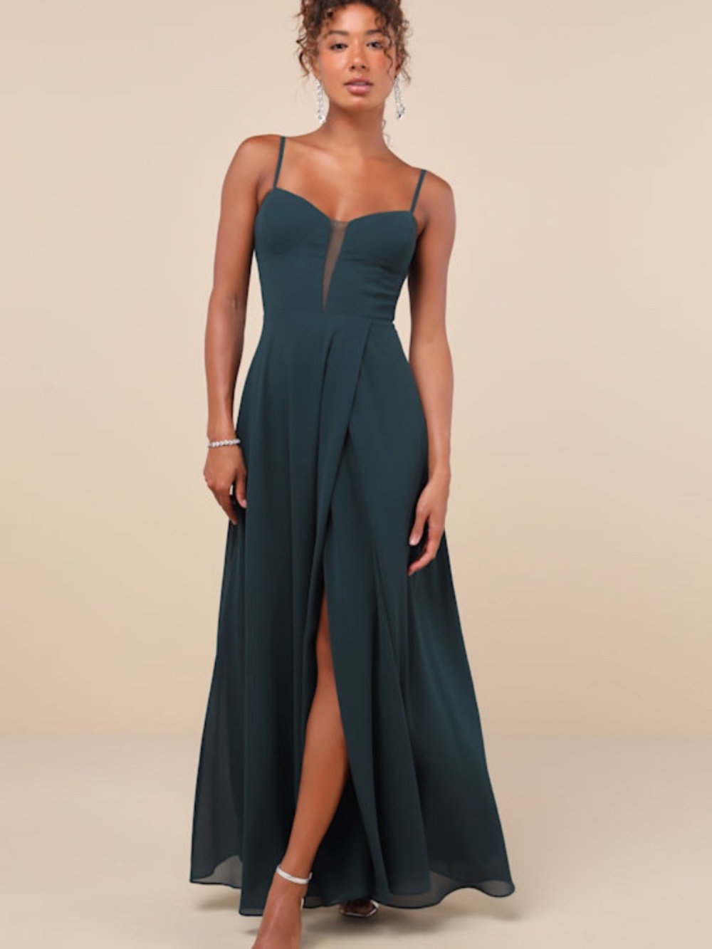 Lulus Grace Emerald Green Cutout A-line Maxi Dress - Size S